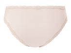 Light pink ribbed briefs with delicate lace trim