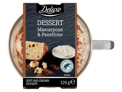 Desertas su maskarponės kremu ir pyrago „Panettone“ gabalėliais