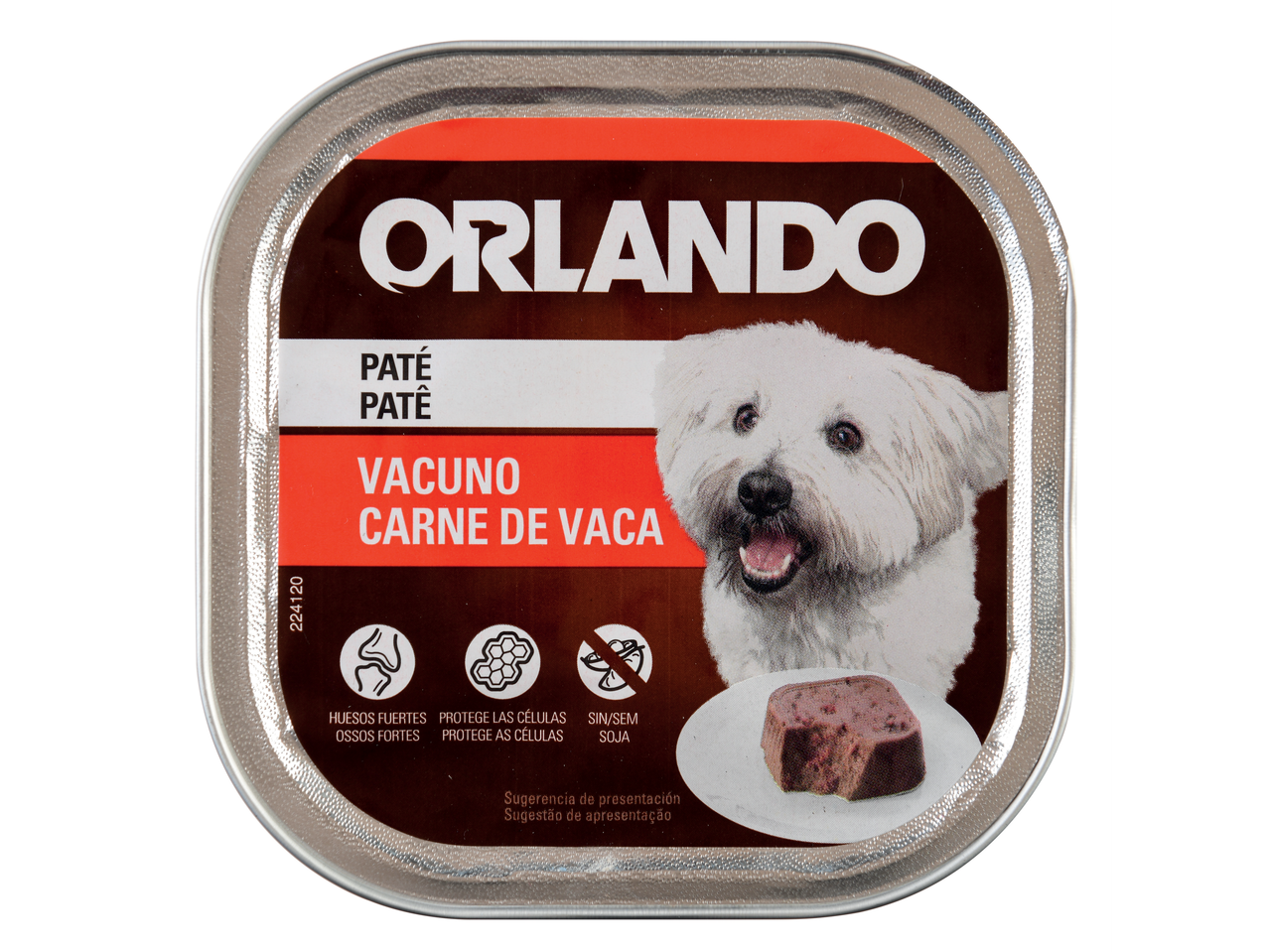 Ração Orlando para cães: Pate de carne bovina em lata