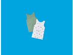 lupilu® Kids' Vests: green vest and white vest with dinosaur print