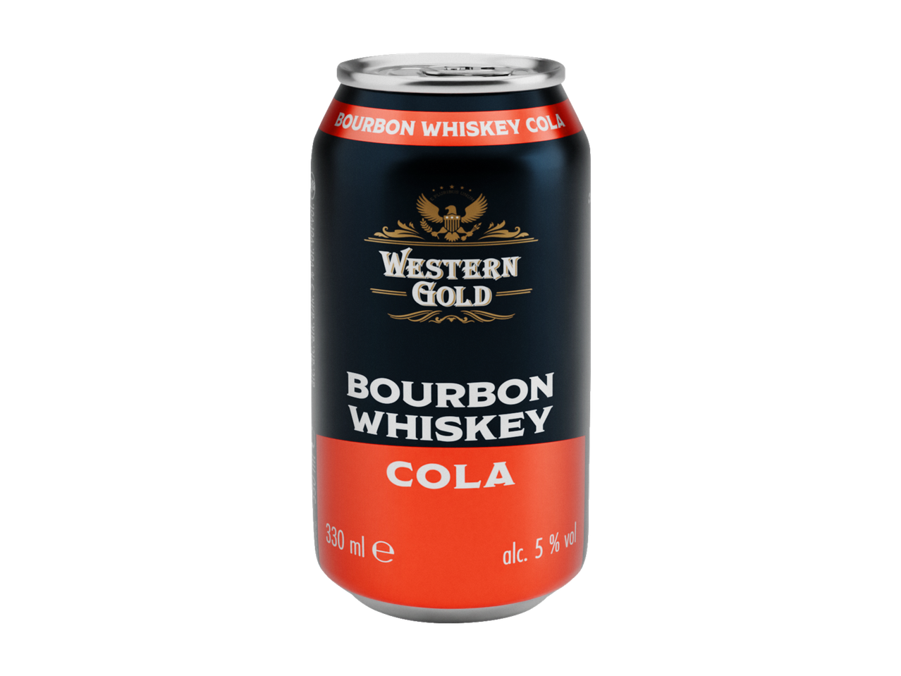 Western Gold Bourbon Whiskey Cola italos doboz, 330 ml-es kiszerelésben.