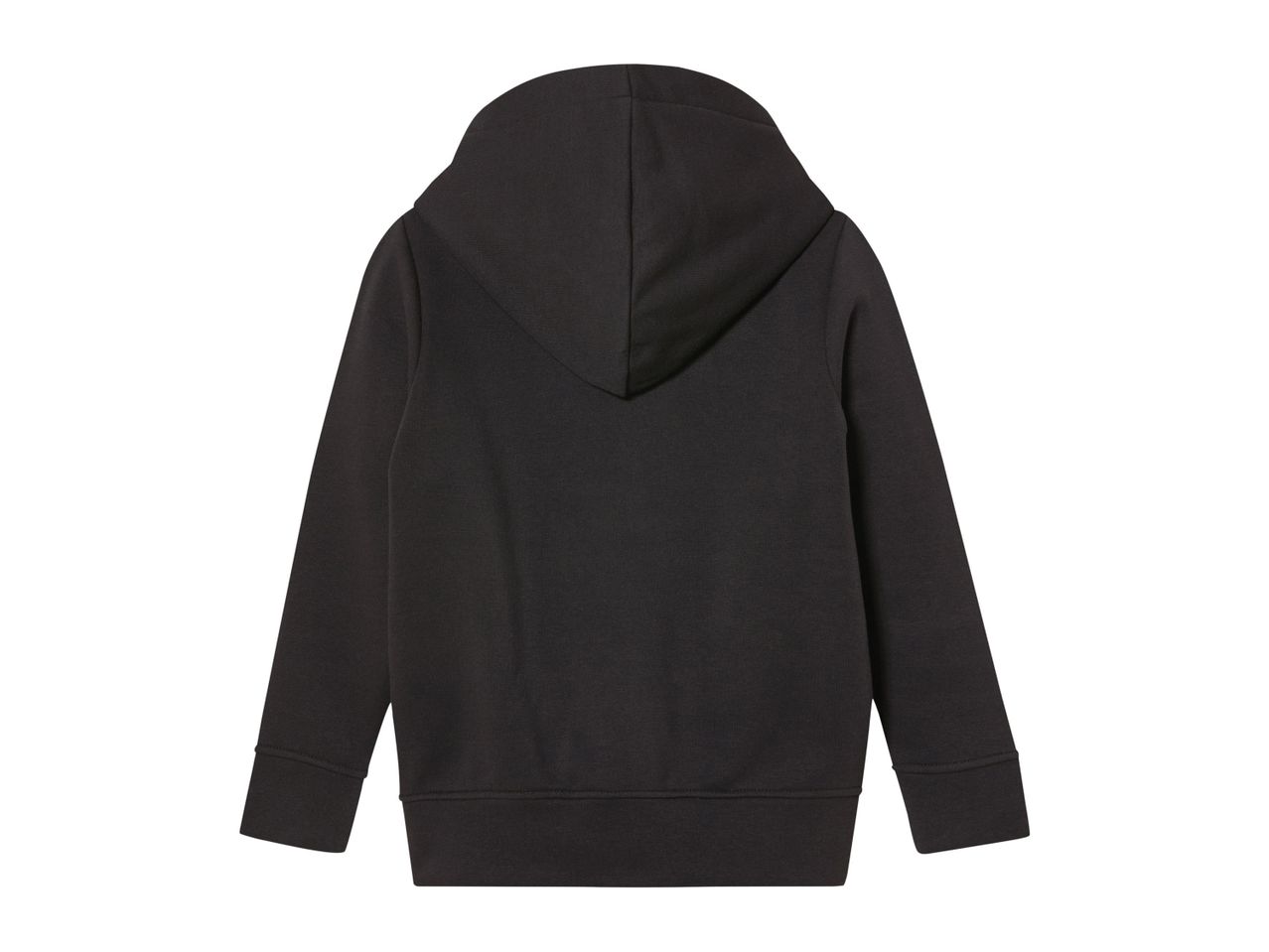 Black hooded sweatshirt.