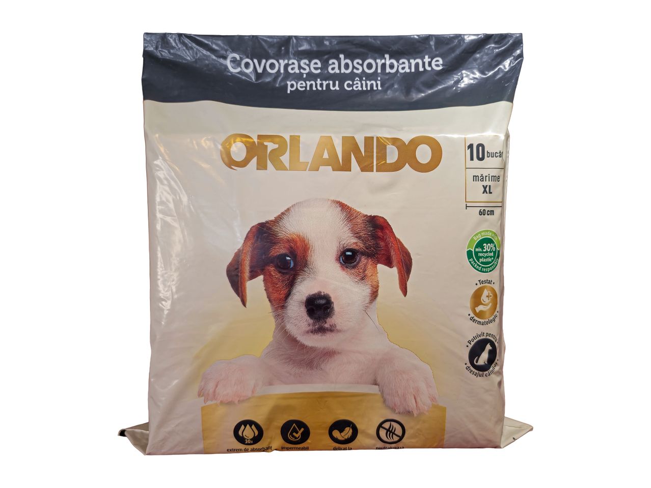 Punga Orlando cu 10 covorașe absorbante XL pentru câini.