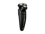A black Panasonic electric razor with a four-head shaving system.