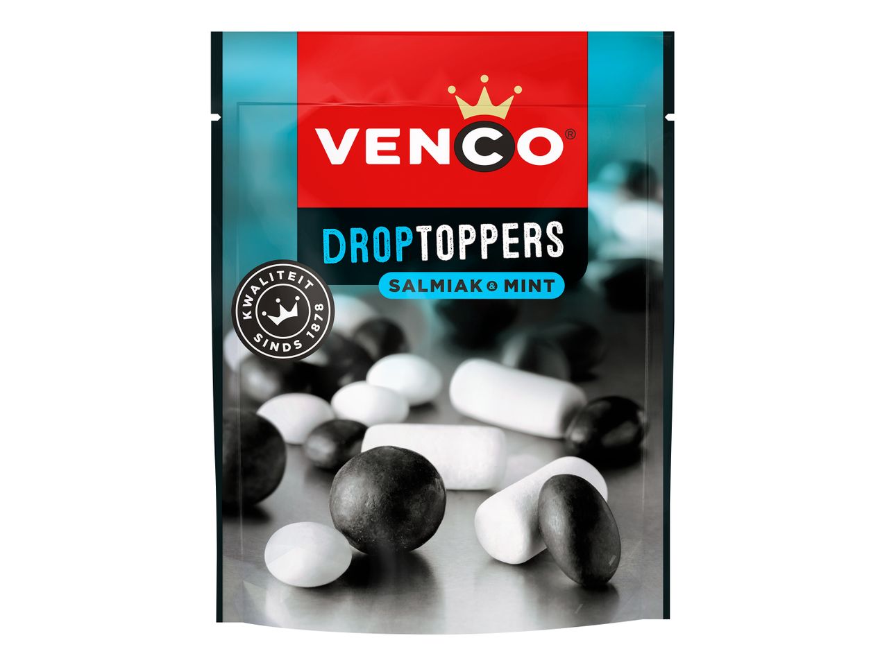 Venco Droptoppers: drop en munt snoepjes.