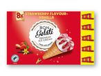 8x jordbær-vanilje isvafler med XXL-størrelse, Rainforest Alliance-certificeret kakao.