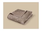 Folded brown quilted weighted blanket