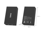 CHIQ power bank: Black, compact design.
