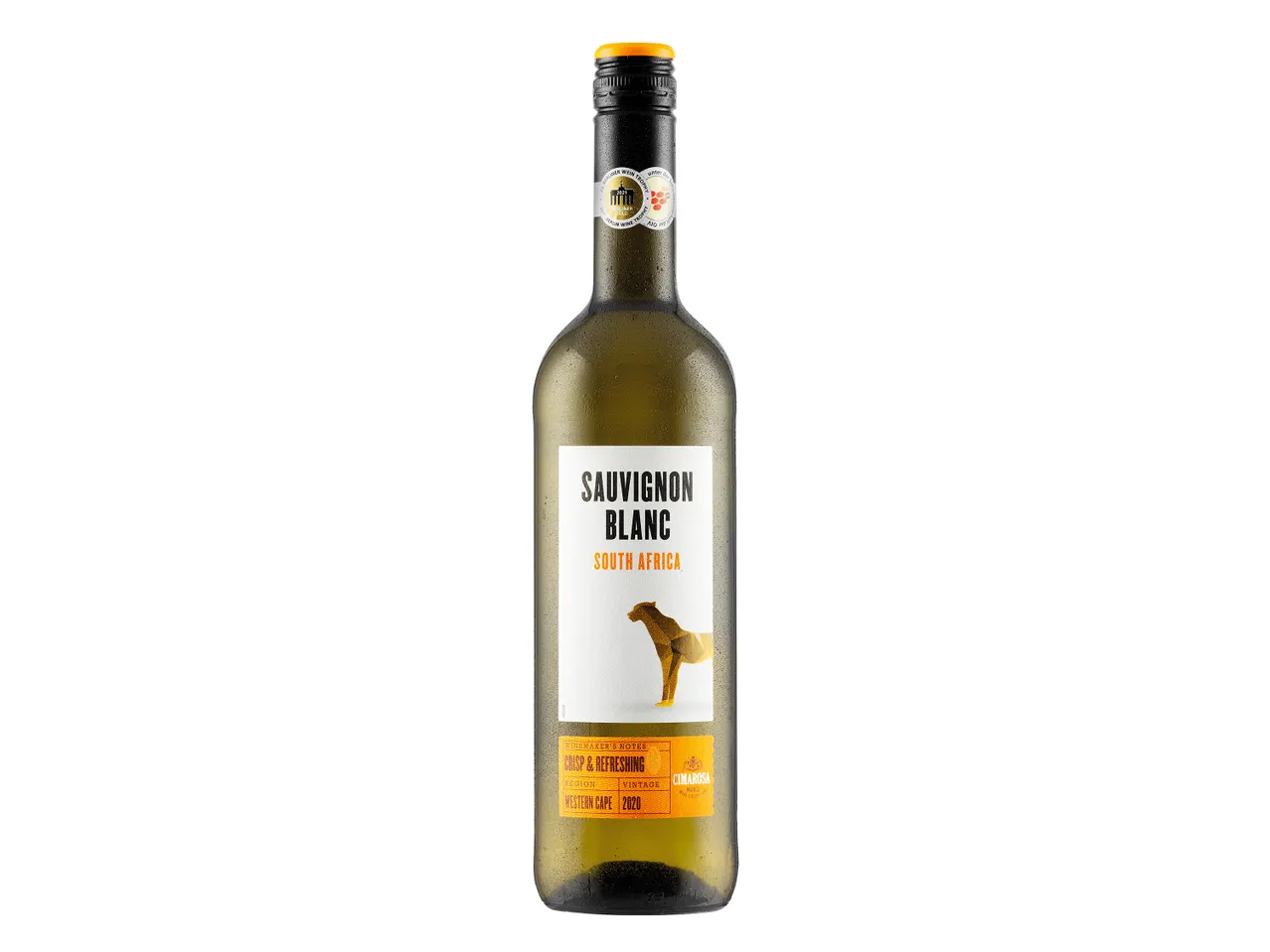 Bottle of South African Sauvignon Blanc, Cimarosa.