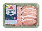 Pakke med danske svinekoteletter, 1000 g.