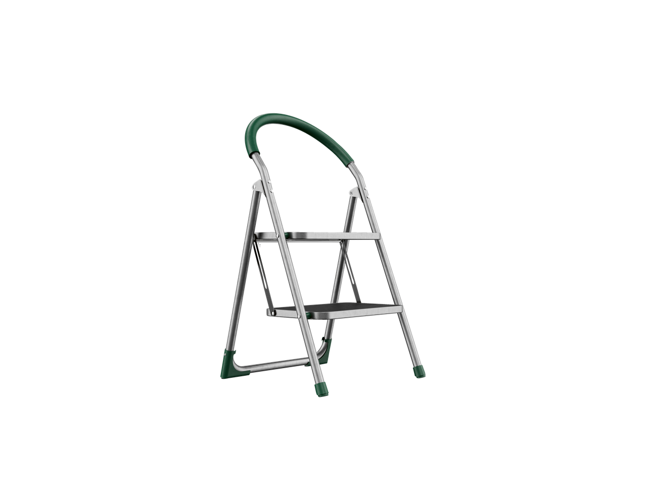 PARKSIDE Preklopne ljestve: escadote dobrável de dois degraus com pega verde