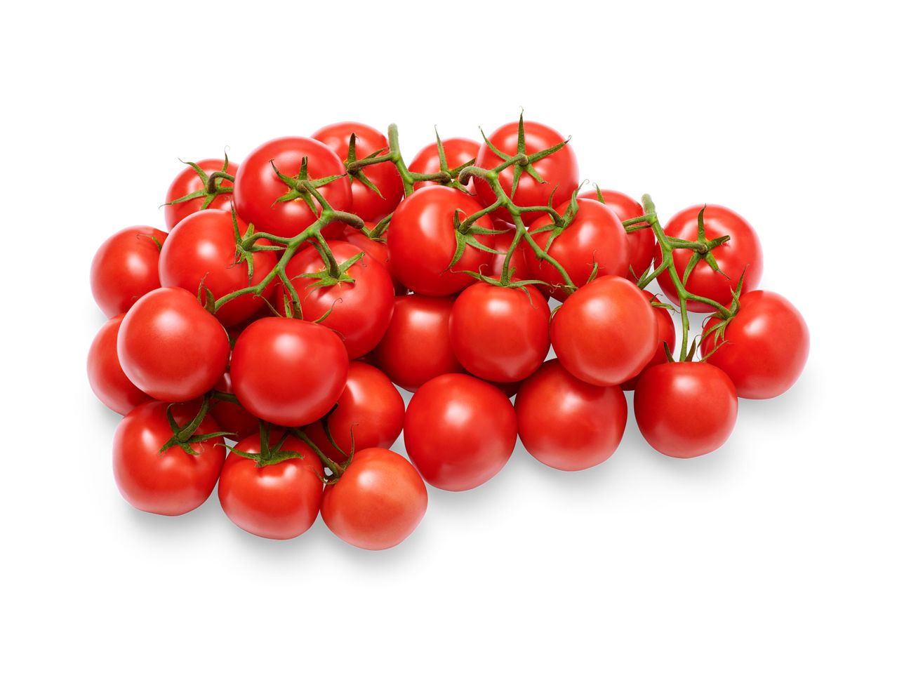 Rode tomaten aan de tak: vers en lekker.