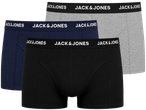 Jack & Jones boxershorts, 3-pack in zwart, marineblauw en grijs