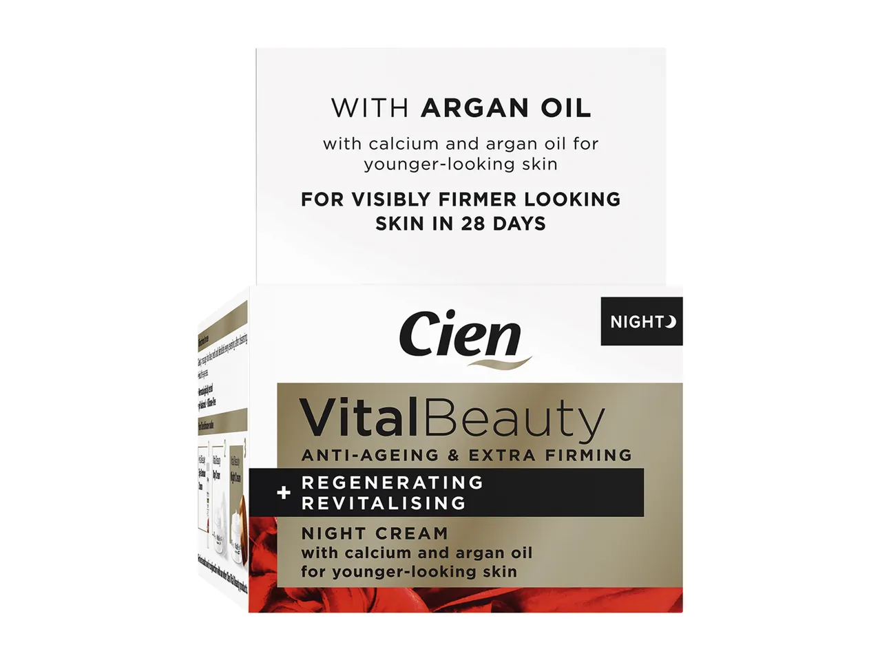 Cien Vital Beauty night cream with argan oil for younger-looking skin.