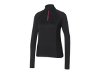 CRIVIT Ladies' Long Sleeve Sports Top in black with a pink zipper.