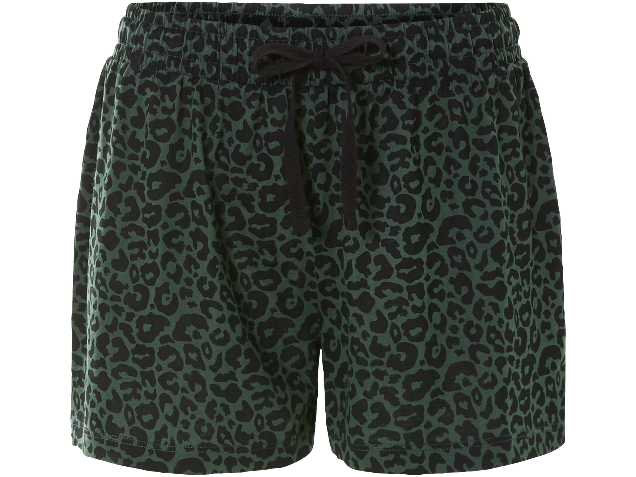 Zaļi leoparda raksta šorti.