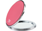 Espelho de mão rosa Cien Beauty com moldura metálica.