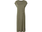 Rochie din in, verde măslin, cu nod.