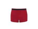 Boxers vermelhos com cós elástico escuro.