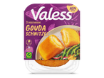 Een verpakking met twee vegetarische goudaschnitzels.