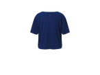 Camiseta azul marinho de manga curta.