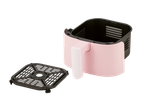 En rosa airfryer med galler.