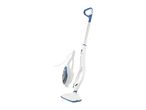 White and blue 2-in-1 steam mop and handheld steam cleaner