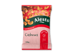 En pose med chili-smagte cashewnødder, der lover at være krydrede og sprøde.