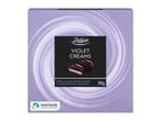 A box of Deluxe Violet Creams, violet fondant coated in dark chocolate, 90g.