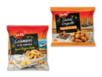 To pakker frosne fødevarer: blæksprutteringe i dej og chorizokroketter, begge med 500g.