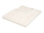 Soft cream-colored faux fur blanket, folded to show the plush texture