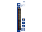 Оловке Staedtler Jumbo 2B, две црне оловке са црвеним и златним детаљима, направљене у Немачкој.