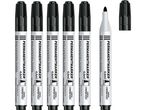 Six black permanent markers 