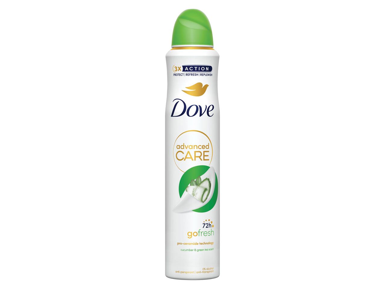 Dove Advanced Care gofresh dezodoráns spray, uborka és zöld tea illattal.