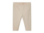 Light beige baby leggings with an elasticated waist.