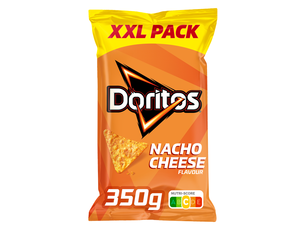 XXL-verpakking van 350g nacho cheese chips met Nutri-Score C.