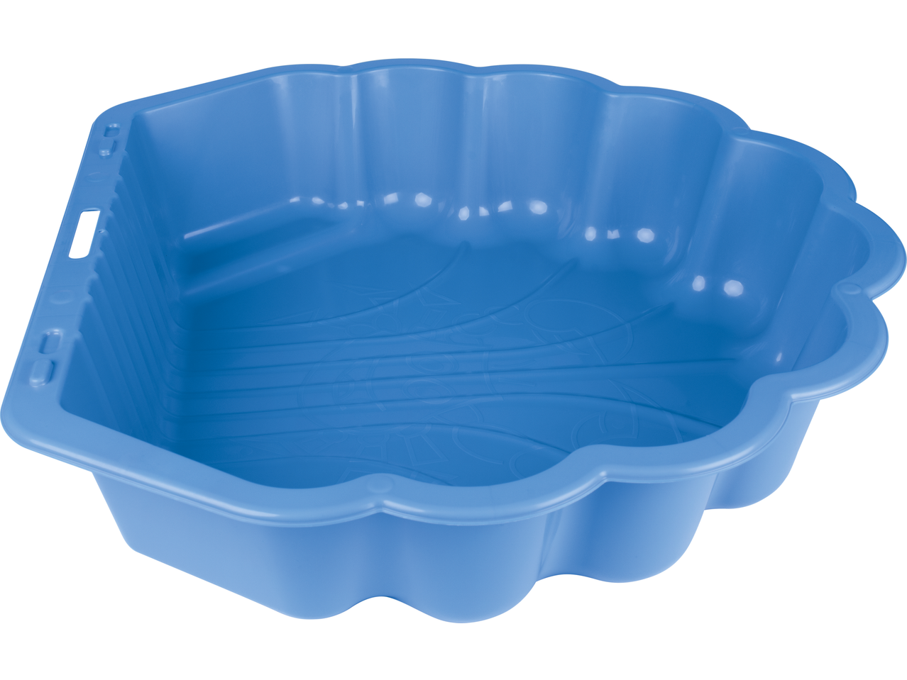 Lupilu blue shell sandbox with a textured bottom