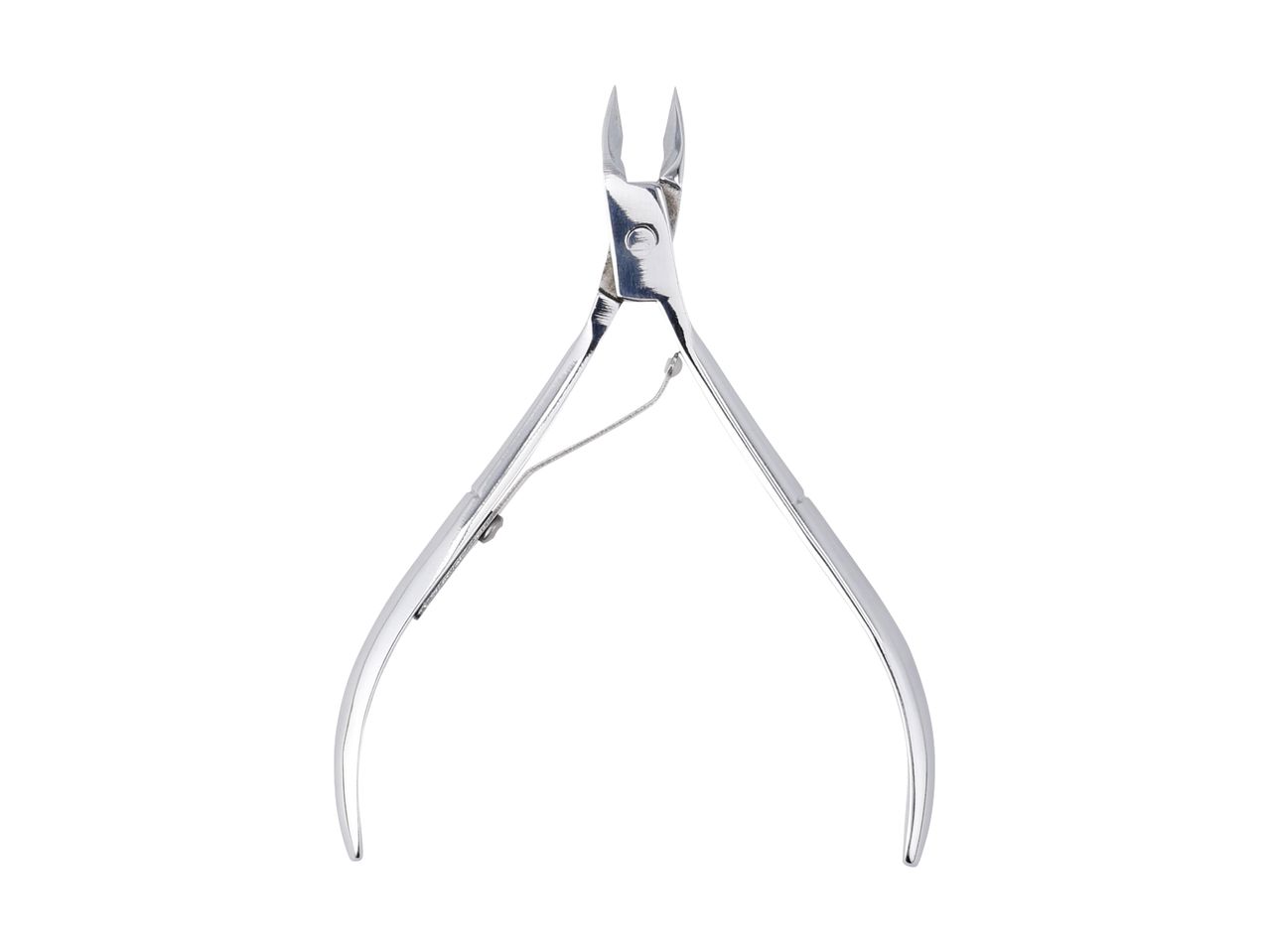 Silver cuticle nippers for manicure and pedicure, isolated on a white background.