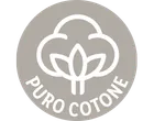 Sigillo con fiore di cotone e la scritta 'PURO COTONE'.