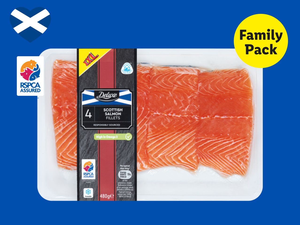 Go to full screen view: Deluxe 4 Scottish Salmon Fillets - Image 1