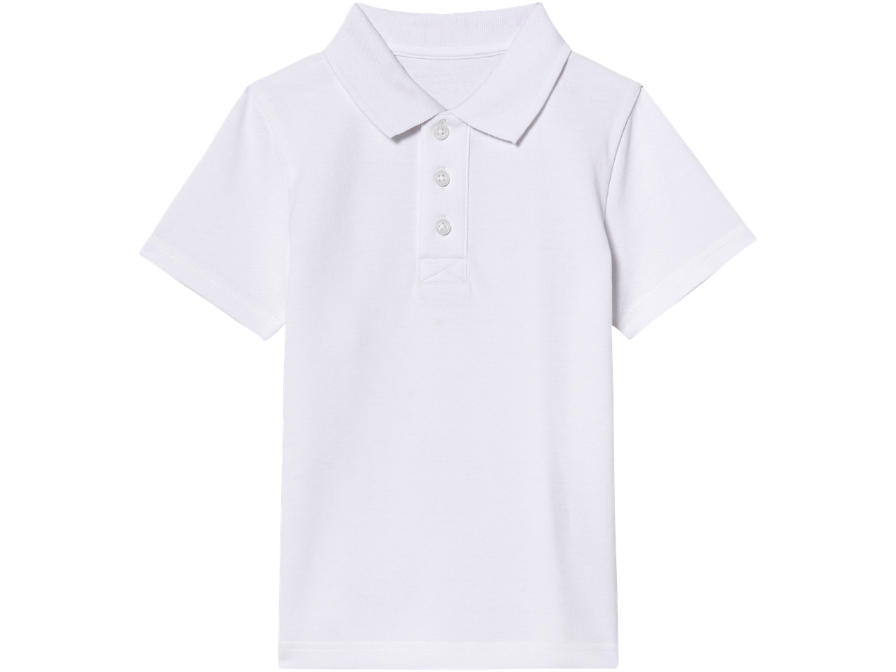 White short-sleeved children's polo shirt.