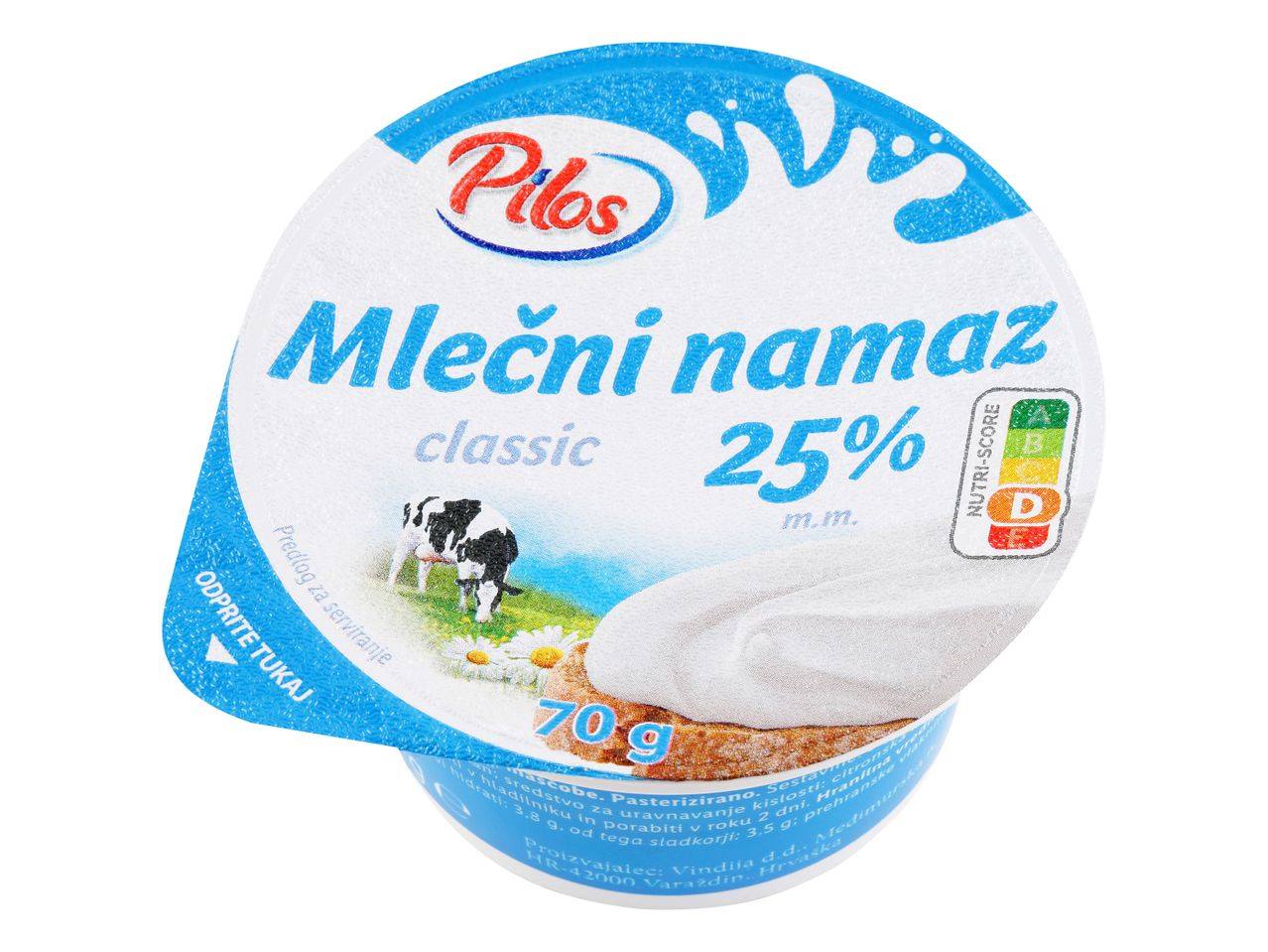 Pilos Mlečni namaz, klasičen, 25% maščobe, 70g pakiranje.