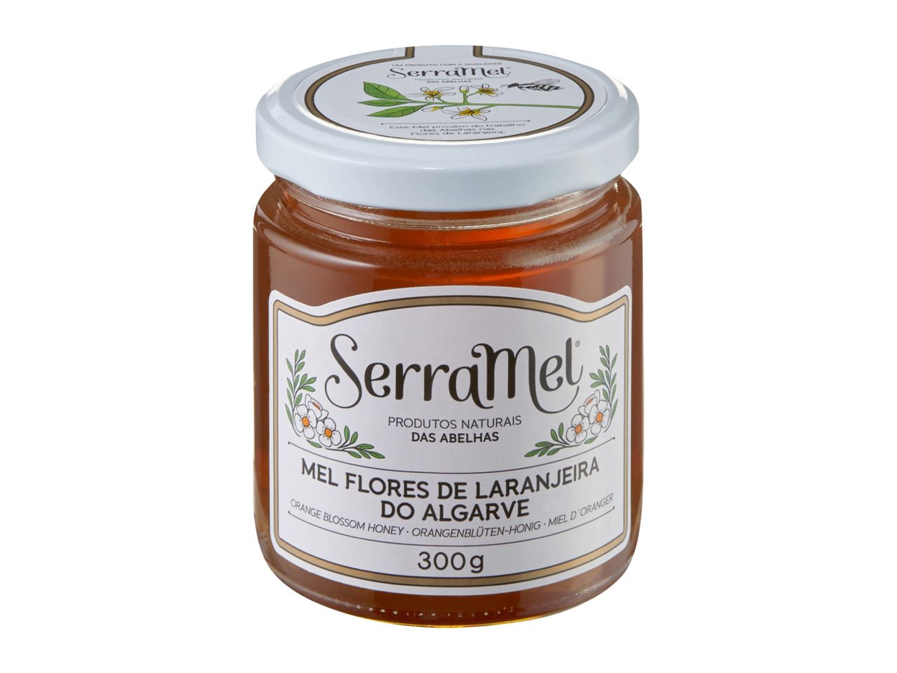 A jar of Serramel orange blossom honey from Algarve, 300g.