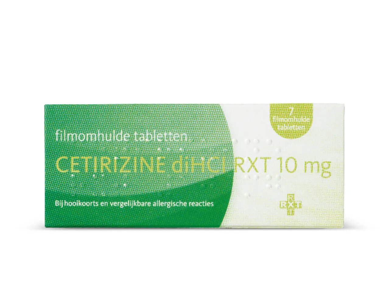 Cetirizine RXT 10 mg: 7 filmomhulde tabletten tegen allergieën.