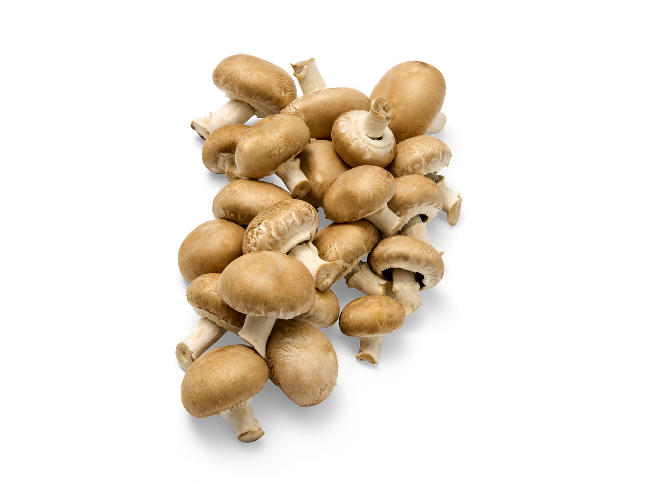Een bosje bruine cremini champignons.