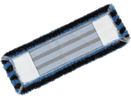 Acessório de limpeza W5: esfregona de microfibra azul e preta com riscas