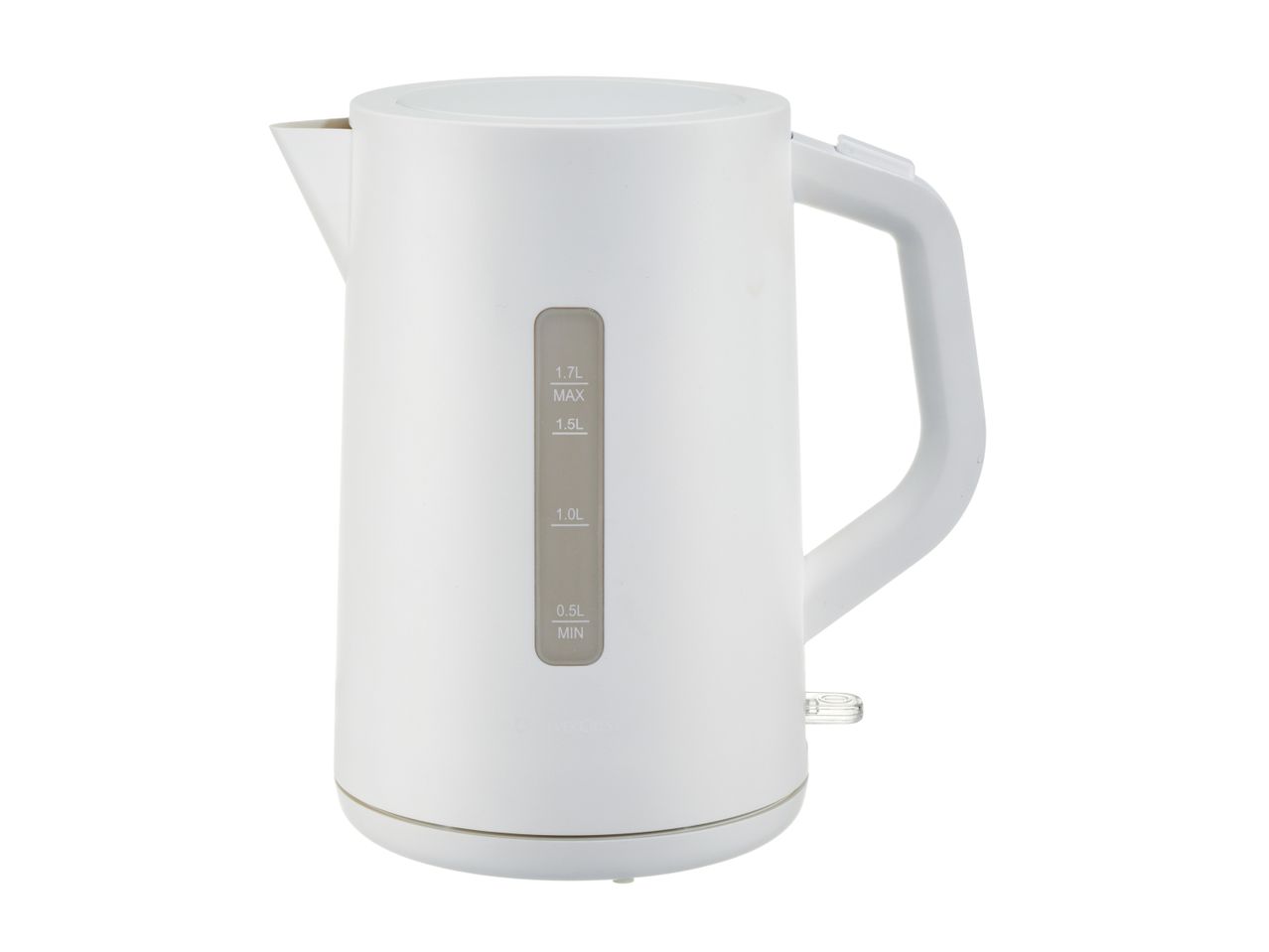 A white 1.7L electric kettle with a minimalist design.