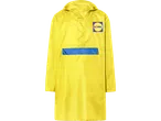 Yellow Lidl raincoat with hood.