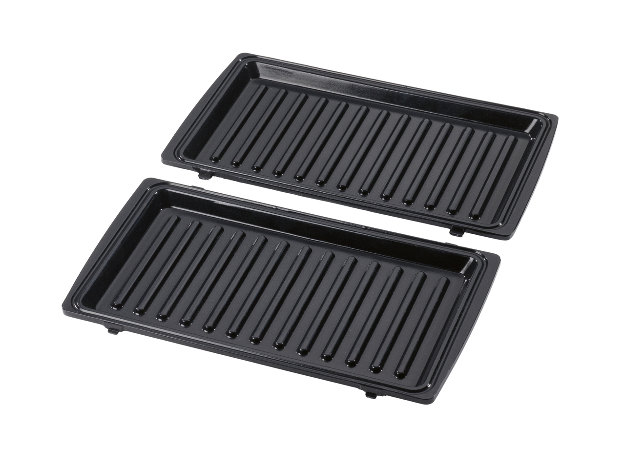 Deux plaques de cuisson noires amovibles pour un appareil de cuisine