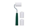 Mini paint roller set with three foam rollers and a green handle.
